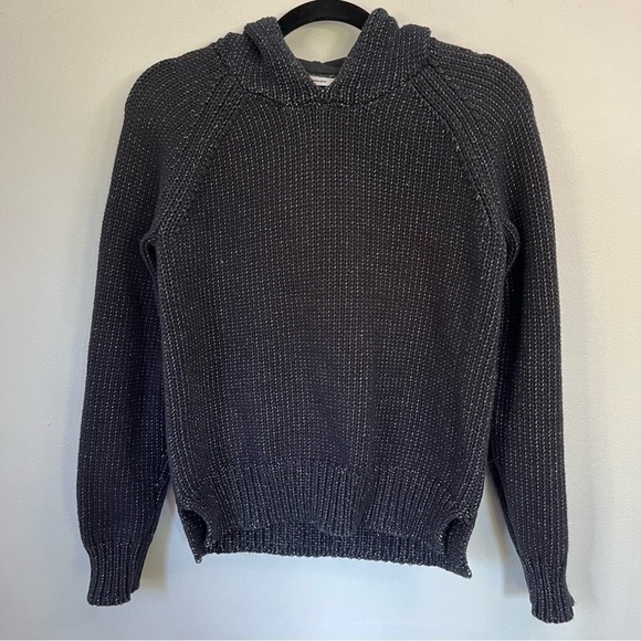 T by Alexander Wang Chunky Knit Navy and White Sweater Hoodie size small - Picture 1 of 7